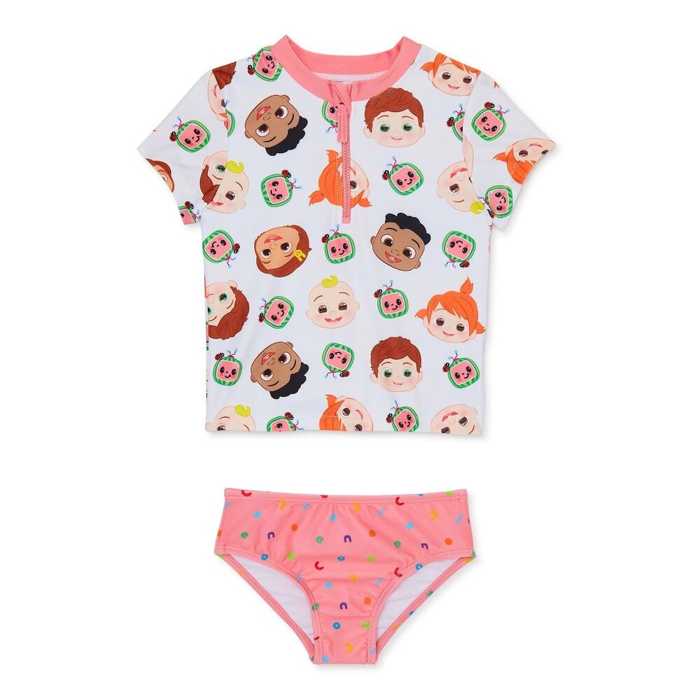 CoComelon Toddler Girl Rashguard & Swim Bottom Set, 2 Pc, Sizes 12M-18M - NWT